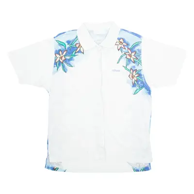 ADIDAS Womens Hawaiian Shirt White Floral M