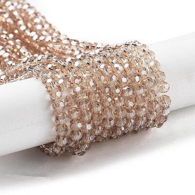 Electroplate Transparent Glass Beads Strands