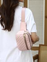 Women's Fashionable Geometric Quilted Fanny Pack, Casual Versatile Zipper Chest Bag for Daily Used, Trendy All-match Compact ...