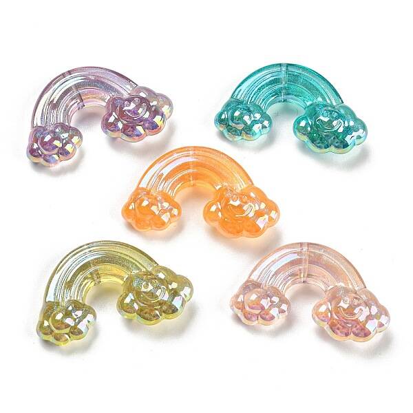 UV Plating Transparent Iridescent Acrylic Beads