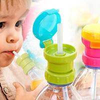 Cute Children's Anti-spill Water Bottle Cap with Straw Tip, 1 Count Reusable Beverage Bottle Cap, Sippy Cup, Travel Accessori...