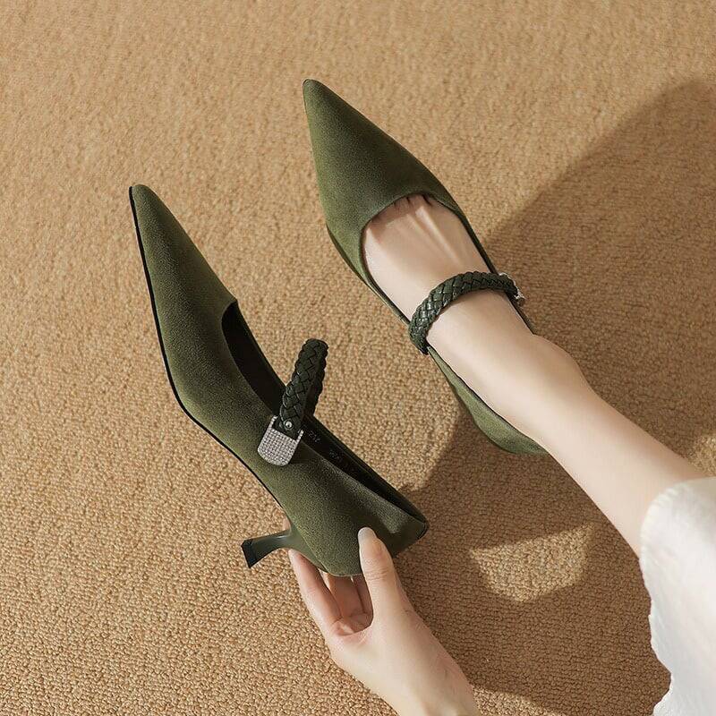 CHIKO Bala Pointy Toe Kitten Heels Mary Jane Shoes