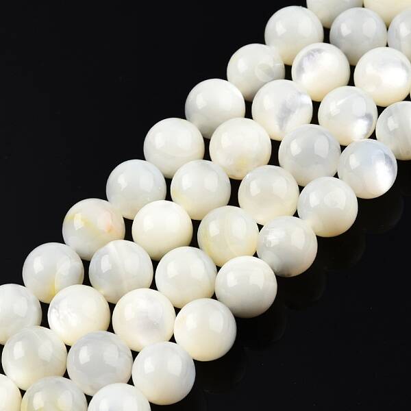 Natural White Shell Bead Strands