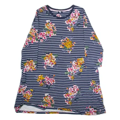 JOULES Womens Shift Dress Blue Striped Long Sleeve Knee Length L
