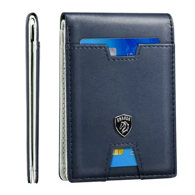 VTLASK Men's Fall Casual Plain Plaid Textured Pu Leather Wallet with RFlD Blocking, Winter Multi Card Slot Card Holder, Minim...