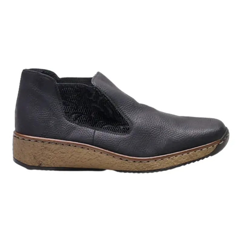 RIEKER Chelsea Ankle Boots Black Synthetic Womens UK 7