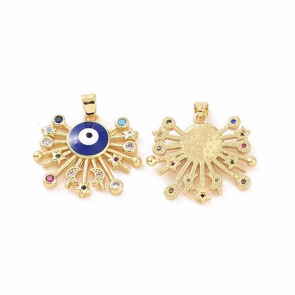 Brass Micro Pave Cubic Zirconia Pendants