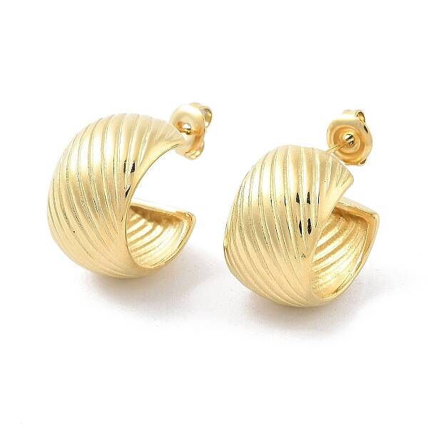 Ion Plating(IP) 304 Stainless Steel Round Stud Earrings