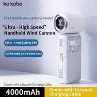 Koloobo Portable Handheld Turbo Fan 4000mAh Battery Operated Portable Fan with Power Bank 2-in-1 Fan and Phone Charger Up to ...