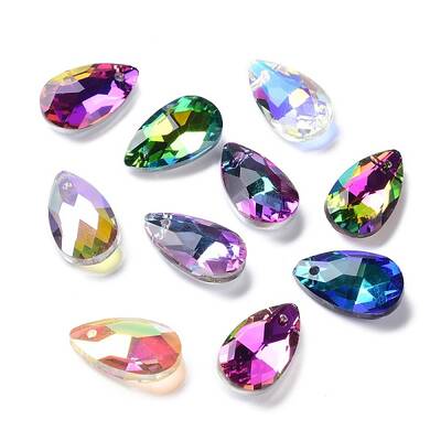 Faceted Teardrop Glass Pendants