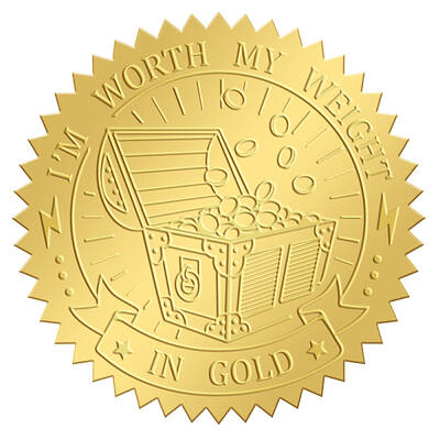 Self Adhesive Gold Foil Embossed Stickers