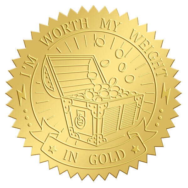 Self Adhesive Gold Foil Embossed Stickers
