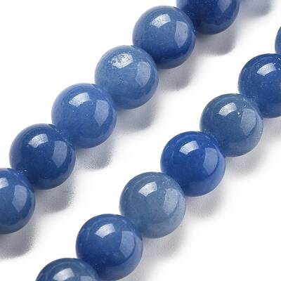 Dyed & Heated Natural Blue Aventurine Round Beads Strands