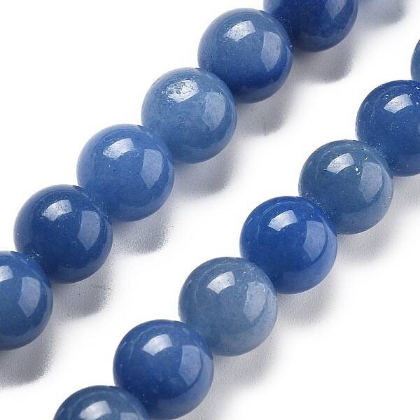 Dyed & Heated Natural Blue Aventurine Round Beads Strands