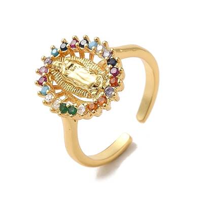 Brass Micro Pave Cubic Zirconia Open Rings