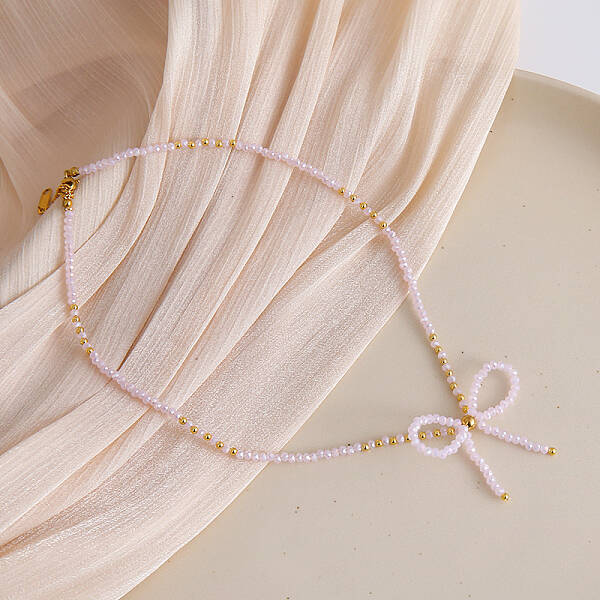 Feaceted Rondelle Glass Beaded Necklaces