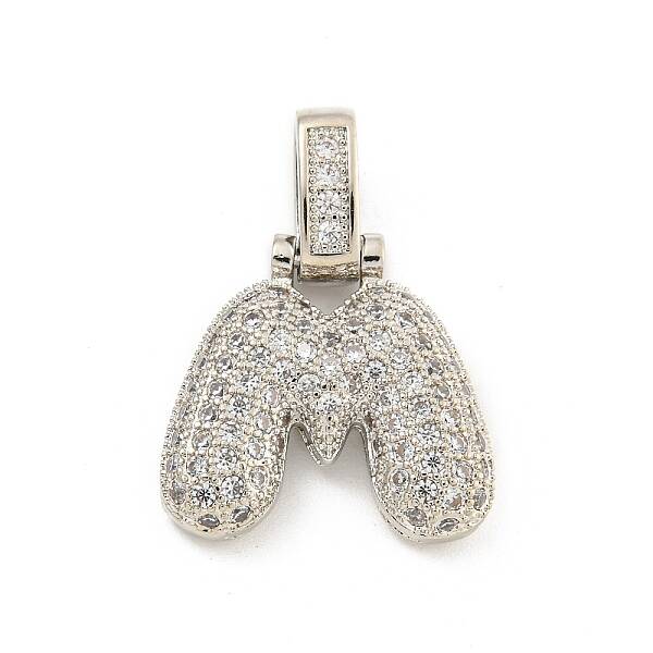 Brass Micro Pave Clear Cubic Zirconia Pendants