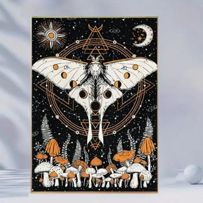 Mystic Moon & Butterfly Pattern Diamond Drawing Kit, 1 Set DIY Diamond Drawing Beginner Kit, Wall Art Decor for Home Living R...