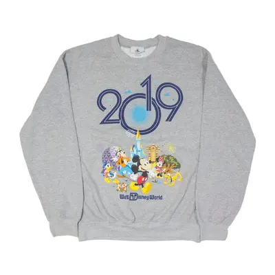 DISNEY WORLD 2019 Mickey Mouse Sweatshirt Grey Mens M
