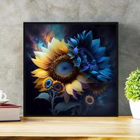 Sunflower Diamond Art Painting Kit, DIY Rhinestone Paint By Numbers Kit, Home Decor, Wall Art Bedroom Decoration without Fram...