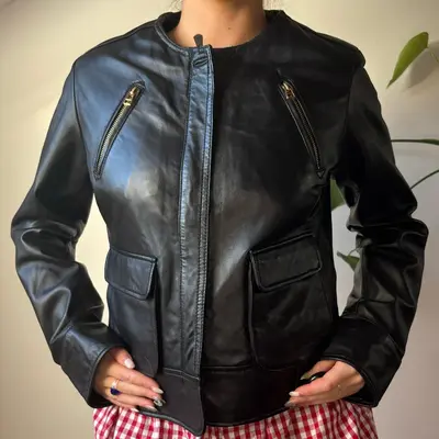 Conbipel Leather Jacket - Small Black Leather