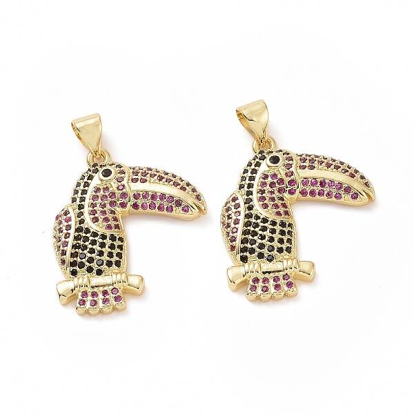 Brass Cubic Zirconia Bird Pendants