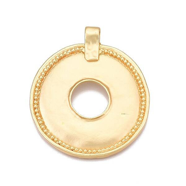 Flat Round Rack Plating Alloy Big Pendants