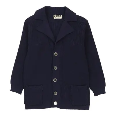 Benetton Cardigan - Medium Navy Virgin Wool