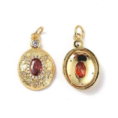 Brass Micro Pave Clear Cubic Zirconia Pendants