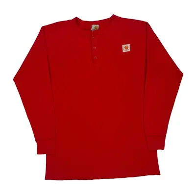 Carhartt Graphic Long Sleeve T-Shirt - Large Red Cotton