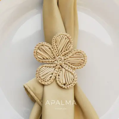 Flower Napkin Ring - Sold individually or by Set | Pack: Pack of 8