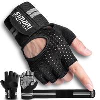 Gym Gloves, Half-Finger Breathable Workout Gloves for Men Women, Padded Weight Lifting Gloves with Wrist Wraps Support, Full ...
