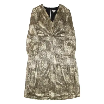 MONSOON Womens Day Dress Gold Long Sleeve Midi UK 20
