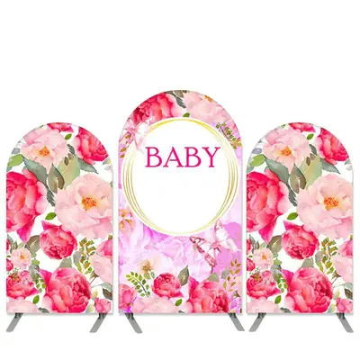 Aperturee Floral Theme Butterfly Pink Baby Shower Arch Backdrop Kit | Diy Arch Backdrop Cover | Chiara Wall Backdrop Diy | Di...