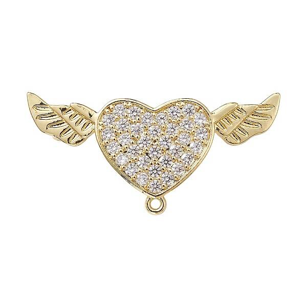 Brass Micro Pave Clear Cubic Zirconia Brooch Findings