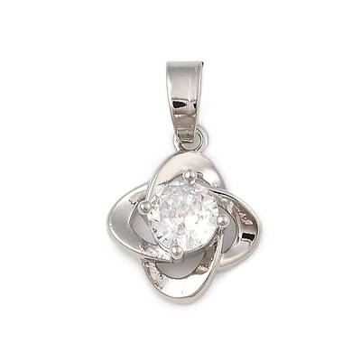 Brass Micro Pave Cubic Zirconia Pendants
