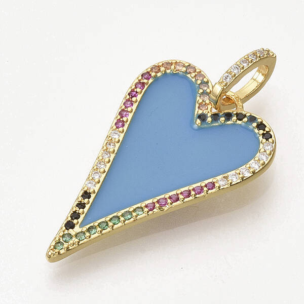 Golden Plated Brass Micro Pave Cubic Zirconia Pendants