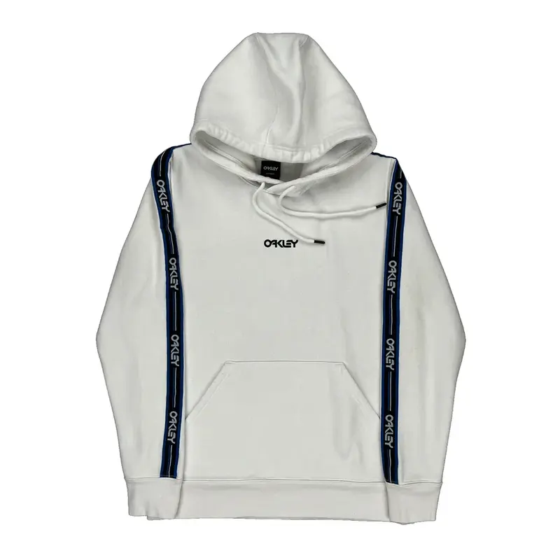 Oakley Spellout Hoodie - Large White Cotton Blend