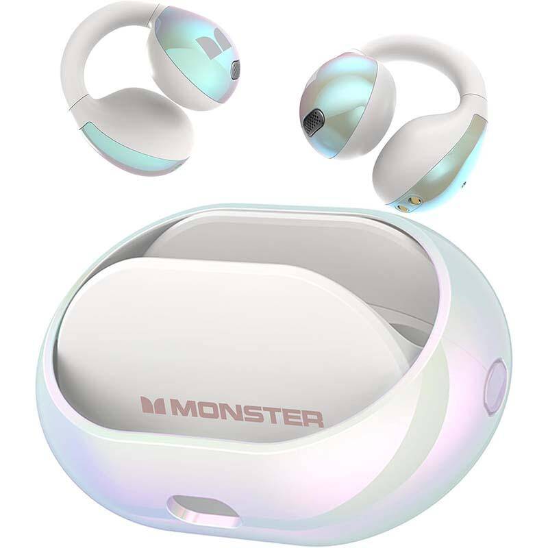 Monster Open Ear AC600 Wireless Earbuds, Bluetooth 5.4 Clip-On Earbuds with HiFi Stereo, Open Earbuds with ENC Clear Cal