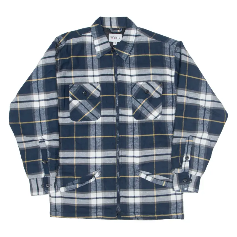 WORKER Insulated Lumberjack Jacket Blue Plaid Mens S