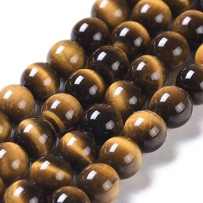 Natural Tiger Eye Round Bead Strands