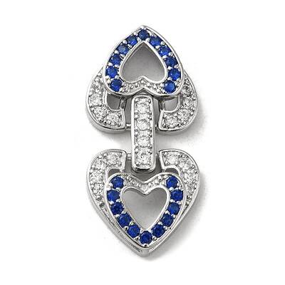 Brass Micro Pave Cubic Zirconia Fold Over Clasps