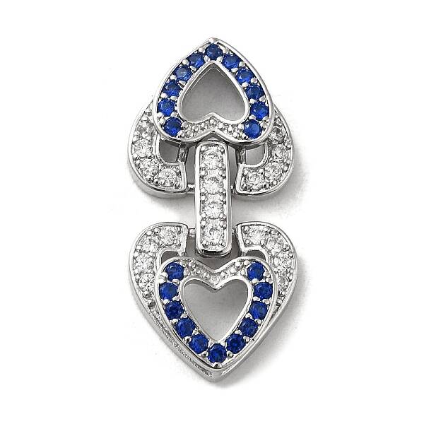 Brass Micro Pave Cubic Zirconia Fold Over Clasps
