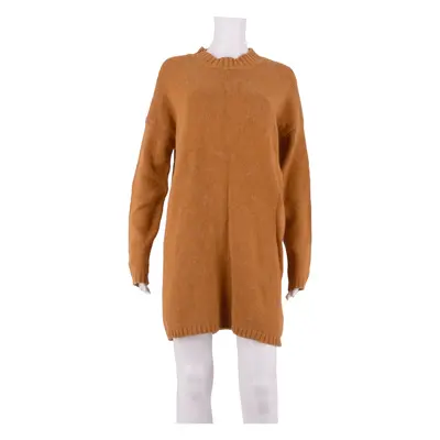 FAT FACE Womens Jumper Dress Yellow Knit Long Sleeve Short UK 12