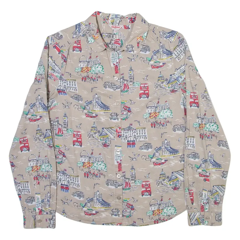 CATH KIDSTON London Scenery Womens Shirt Beige Long Sleeve UK 10