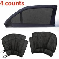 Car Window Mesh Curtain, 4 Counts Car Front & Rear Window Mesh Curtain, UV Protective Car Sunshade, Universal Car Accessories...