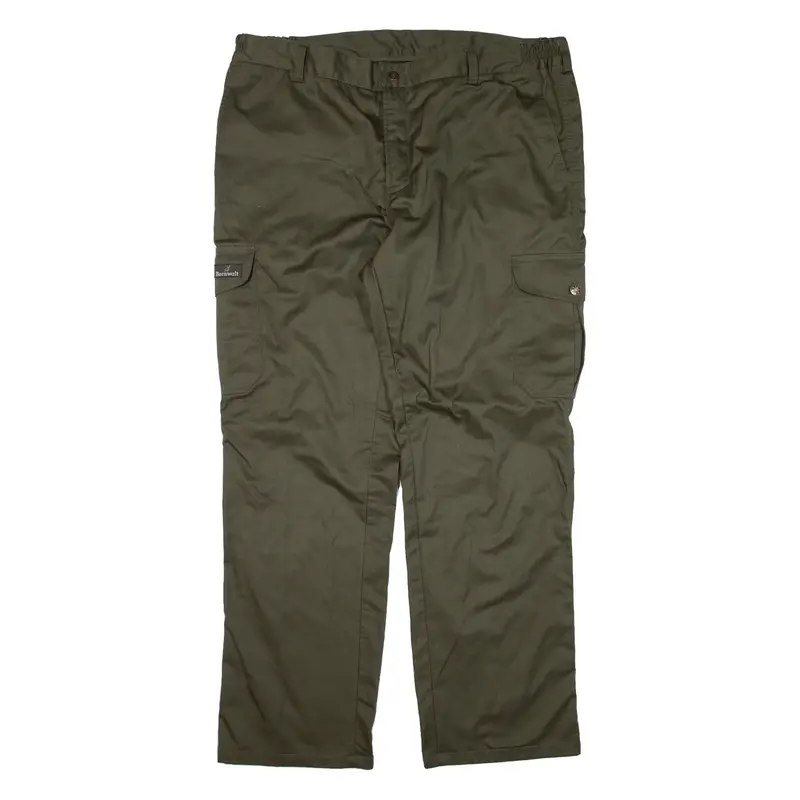 BERNWALT Cargo Trousers Green Relaxed Straight Mens W41 L32