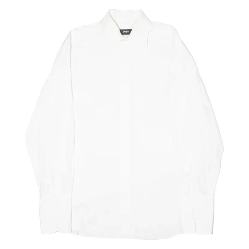 BOSS Mens Formal Shirt White Long Sleeve L