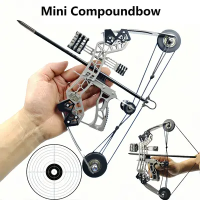 10.2inch Stainless steel mini bow and arrow, practice, leisure decompression shooting entertainment sports, holiday toy gift...