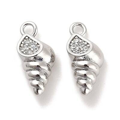 Brass Micro Pave Clear Cubic Zirconia Pendants
